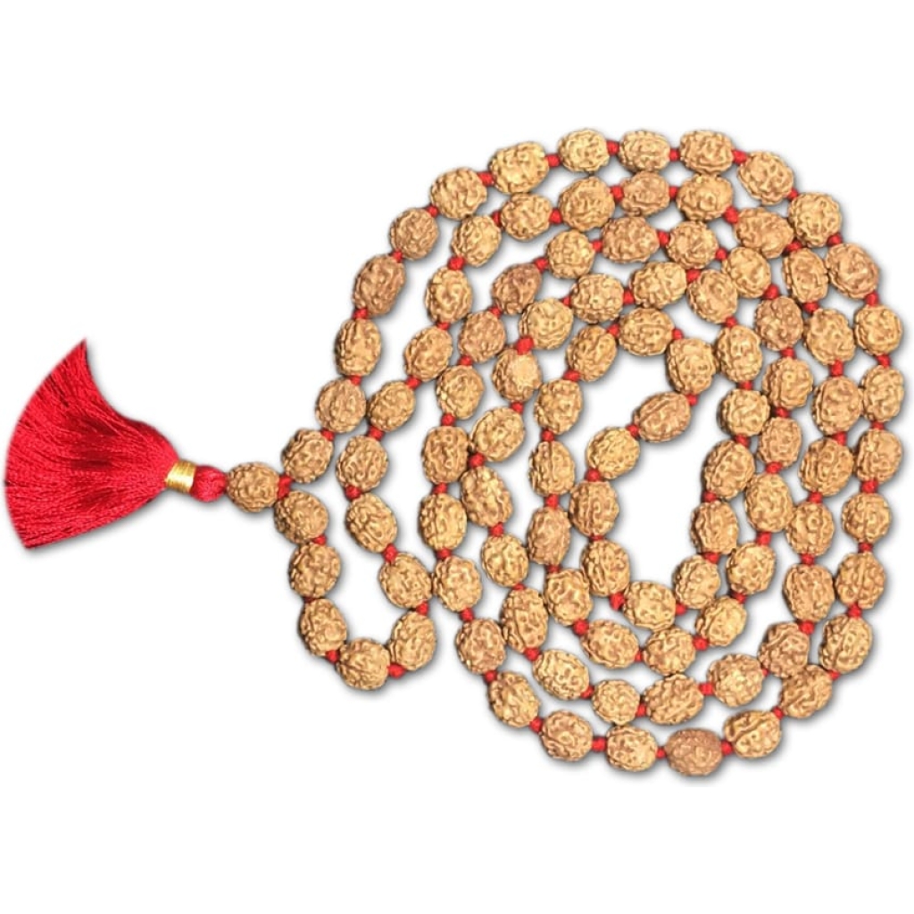 4 Mukhi Indonesian Rudraksha Mala 108 Beads (12mm-14mm)