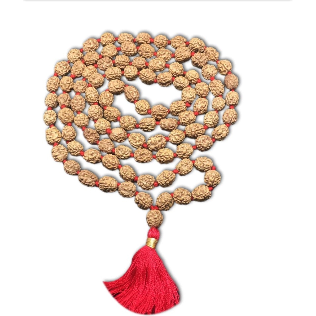 4 Mukhi Indonesian Rudraksha Mala 108 Beads (7mm-9mm)