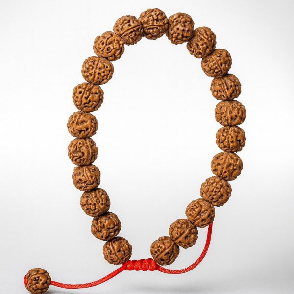 5 Mukhi Rudraksha Bracelet - Calmness & Healing Stones - Authentic Panch Mukhi Beads Jewelry for Mindfulness